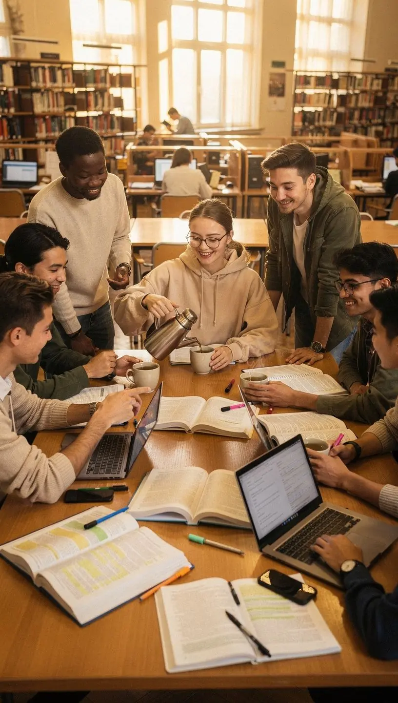 Egy csésze gőzölgő genmaicha tea, mellette pörkölt gabonák és diófélék.