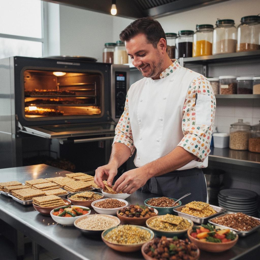 Genmaicha tea készítése közben készült fotó, kiemelve a hozzávalókat.
